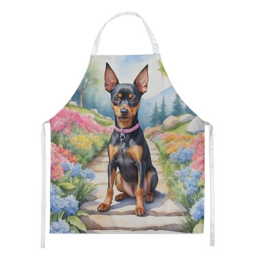 Miniature Pinscher Spring Path Apron Cooking Kitchen Server Baking Crafts Gardening for Adult Women Men, Unisex, Large, Multicolor