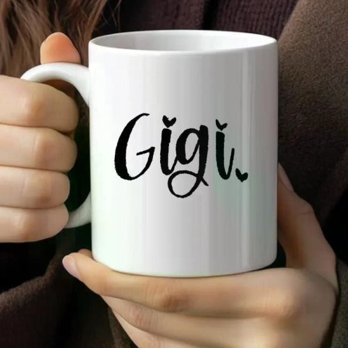 1pc Gigi Irony 11oz White Ceramic Coffee Mug - Fun & Unique Gift for Birthdays, Anniversaries, Christmas, Easter,