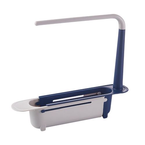 Telescopic Sink Storage Rack Maximum stretch to 17.7in,Adjustable Telescopic 2-in-1 Sink,Expandable Storage Drain Basket for Kitchen sink