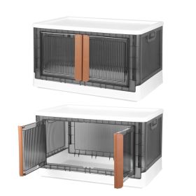 2Pcs 32L Foldable Storage Bins with Lid Collapsible Stackable Closet Organizer Containers with Front Door Lock 4Pcs Wheels (Color: White, capacity: 32L)